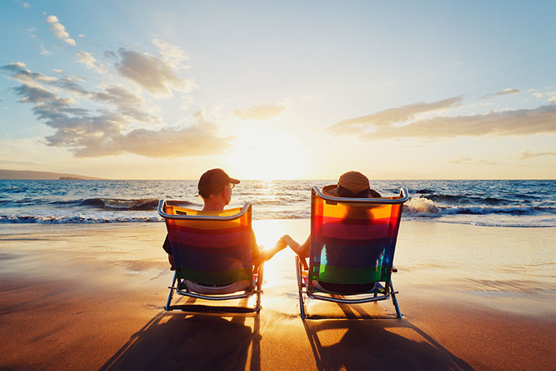 Older Couple on Beach